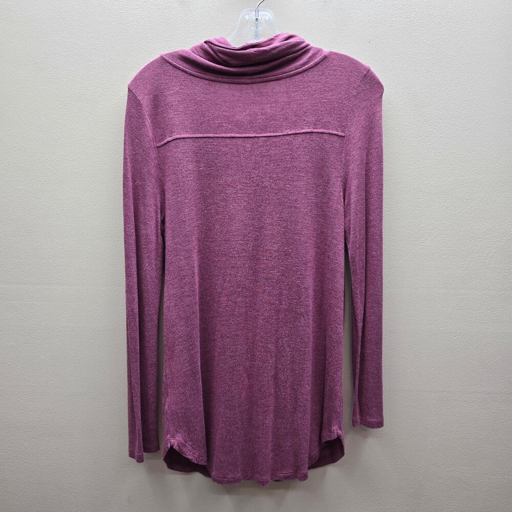 Talbots Women's Cowl Neck Tunic Top Rayon Pullover Plum Winter Size Small Cozy - Picture 2 of 4